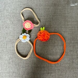 Cute flower headbands for baby 3 piece set.